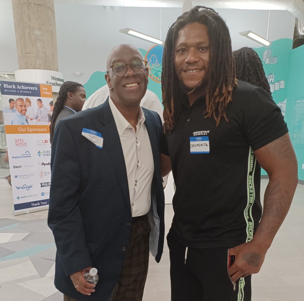 Charles McClinon and Deamonta Williams at a networking event